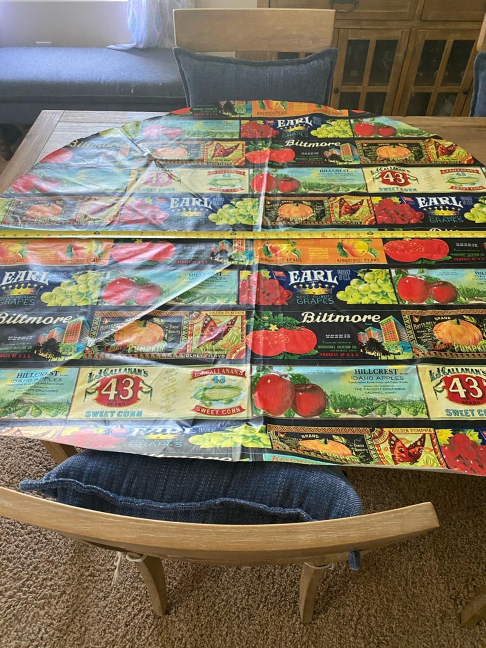 Vinyl Round Kitchen Tablecloth